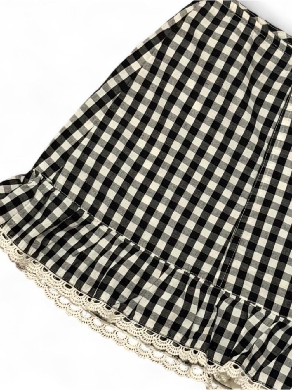Kimchi Blue urban outfitters low waist gingham ruffle mini skort skirt - Picture 2 of 5